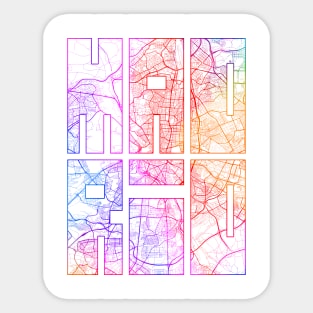 Madrid, Spain City Map Typography - Colorful Sticker